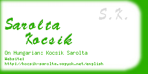 sarolta kocsik business card